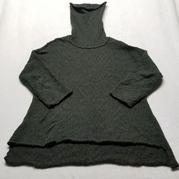 AndTheWhy M/L Army Green Sweater Turtleneck Waffle Knit Chunky Gremlin - Picture 1 of 9